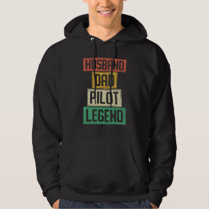 Flugzeugpilot Vater Vater Vintag Retro Husband Da Hoodie