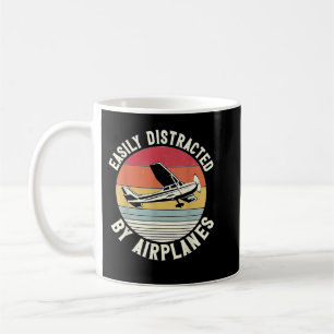 Flugzeugpilot Vintage Retro Leicht Ablenkbar Durch Kaffeetasse