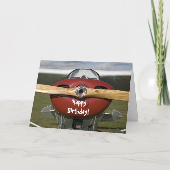 Flugzeugpilotin Happy Birthday Card Karte (Vorderseite)