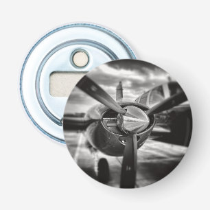 Flugzeugpropeller Schwarz und Weiß Flaschenöffner