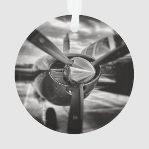 Flugzeugpropeller Schwarz und Weiß Ornament