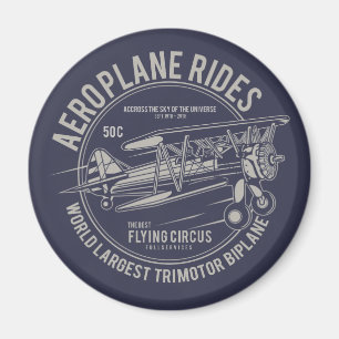 Flugzeugrundflüge Flugzirkus Flugzeug Geschenke Magnet