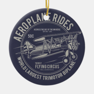 Flugzeugrundflüge Flying Circus Flugzeug Geschen Keramikornament