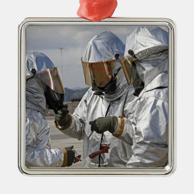 Flugzeugrutsche für Feuerwehrfahrzeuge Silbernes Ornament (Vorne)