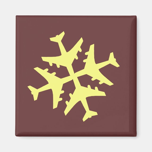 Flugzeugschneeflocke Magnet (Vorne)