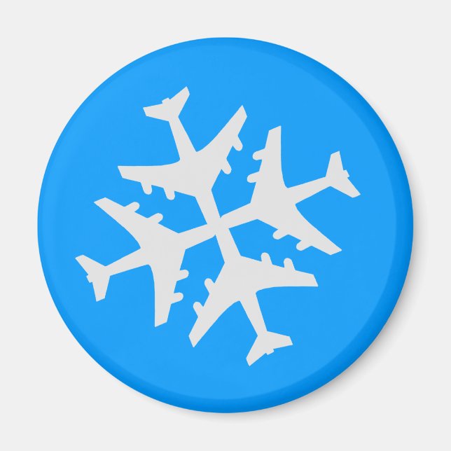 Flugzeugschneeflocke Magnet (Vorne)