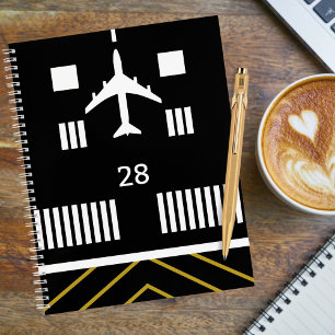 Flugzeugstart auf dem Flughafrunst, Spaß an der Lu Notizbuch