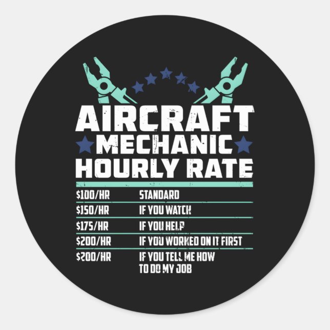 Flugzeugtechniker Runder Aufkleber (Vorderseite)