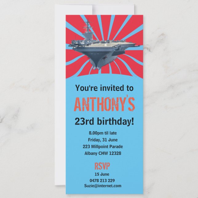 Flugzeugträger Einladung (Vorderseite)