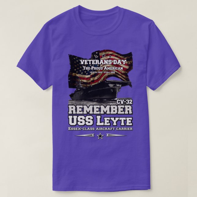 Flugzeugträger USS Leyte CV32 T-Shirt (Design vorne)
