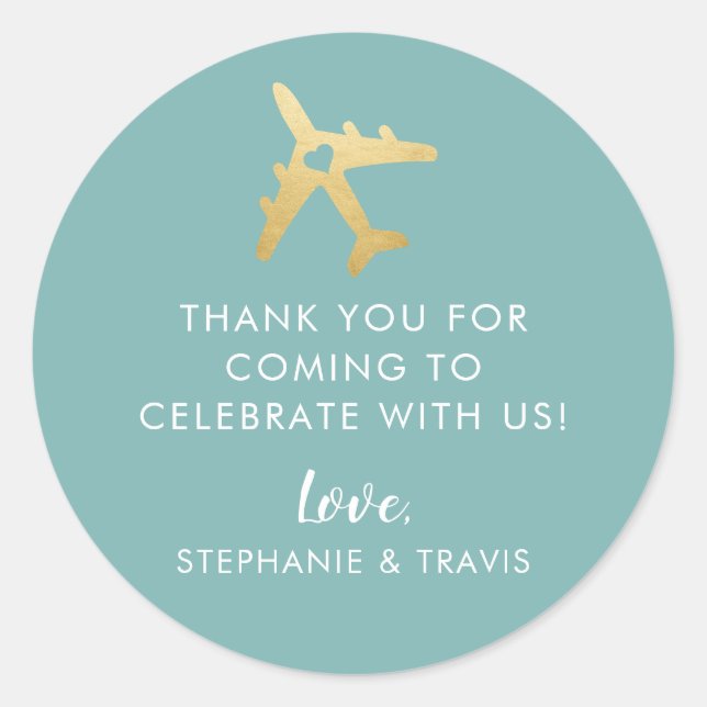 Flugziel Vielen Dank für Ihre Unterstützung Runder Aufkleber (Vorderseite)