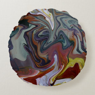 Fluid Abstrakt Art Pillow Rundes Kissen
