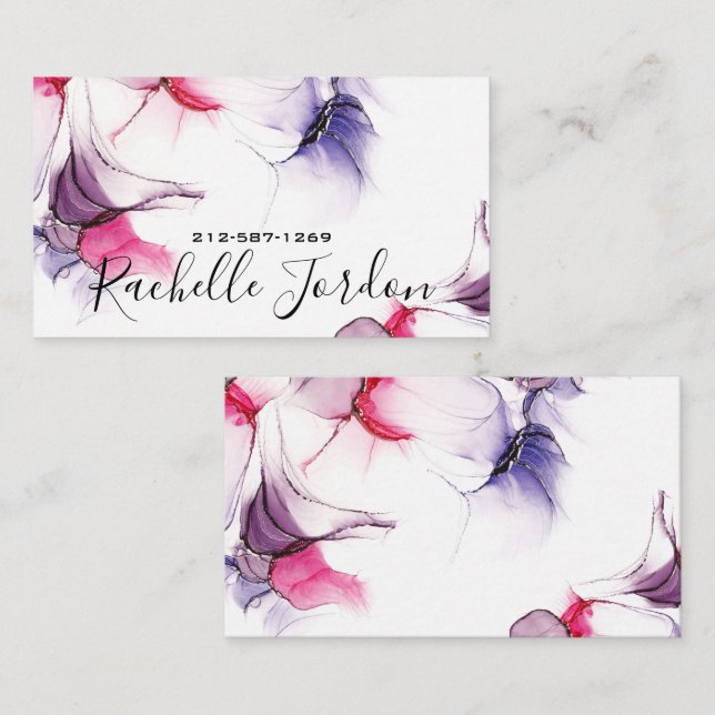 Fluid Alcohol Ink Business Card Visitenkarte (Vorne/Hinten)