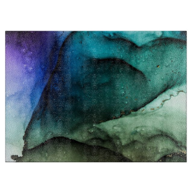Fluid Alcohol Ink Cutting Board Schneidebrett (Vorderseite)