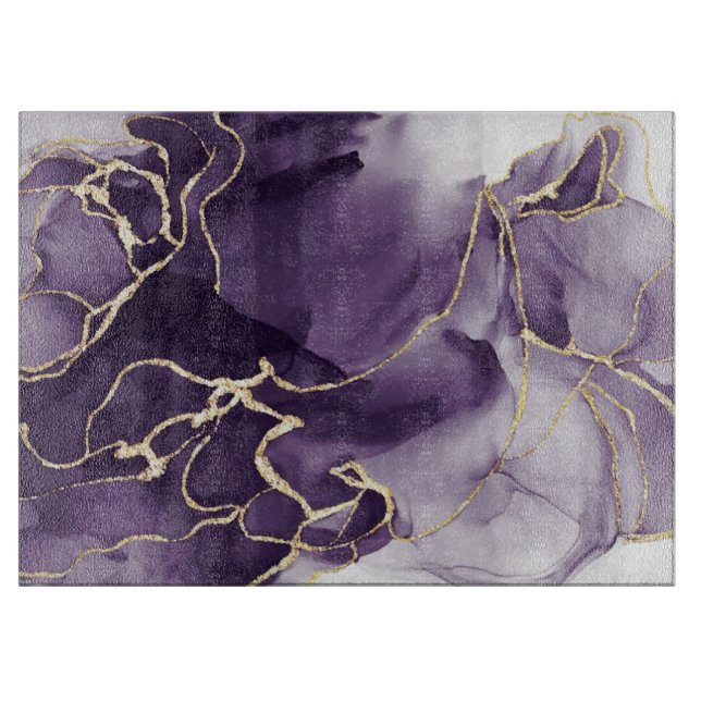 Fluid Alcohol Ink Cutting Board Schneidebrett (Vorderseite)