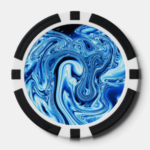 Fluid art 09,blau pokerchips