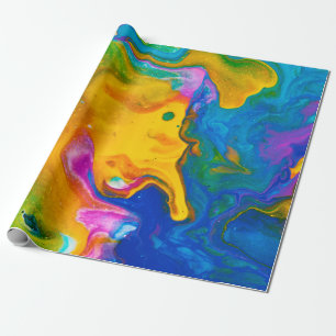 Fluid Art. Abstrakter farbenfroher Hintergrund, Ta Geschenkpapier