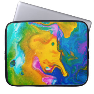 Fluid Art. Abstrakter farbiger Hintergrund, Tapete Laptopschutzhülle