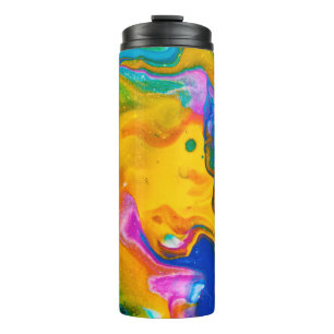 Fluid Art. Abstrakter farbiger Hintergrund, Tapete Thermosbecher