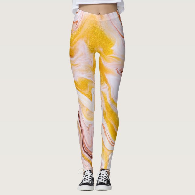 Fluid Art: irisierende abstrakte Textur. Leggings (Vorderseite)