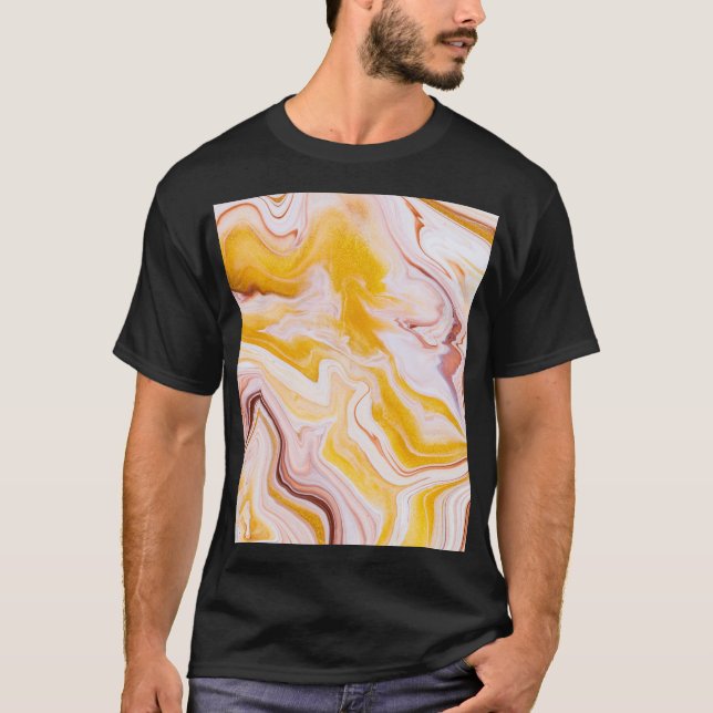 Fluid Art: irisierende abstrakte Textur. T-Shirt (Vorderseite)