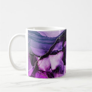 Fluid Art: Lila und Gold Luxus Kaffeetasse