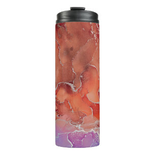 Fluid Art. Moderne, farbenfrohe Hintergrundmusik, Thermosbecher