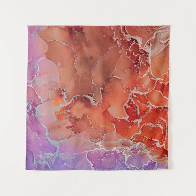 Fluid Art. Moderne, farbenfrohe Hintergrundmusik,  Wandteppich (Vorderseite)