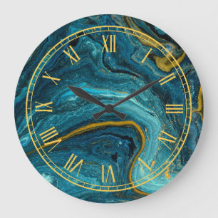 Fluid Art Muster Moderne Wall Clock Große Wanduhr