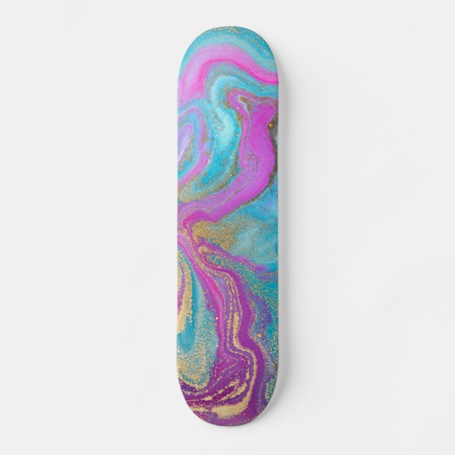 Fluid Art Paint Skateboard (Vorderseite)