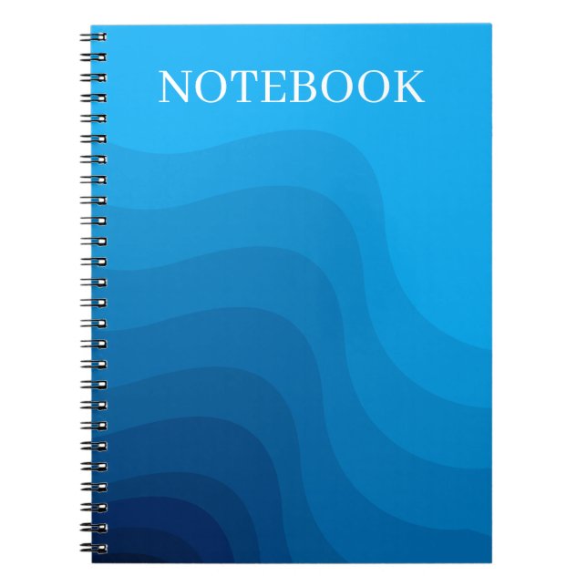 Fluid Blue Wave Layers Notizblock (Vorderseite)