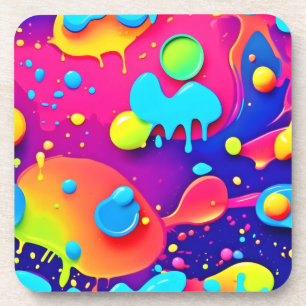 Fluid Color Chaos: Dynamisches digitales Kunstwerk Getränkeuntersetzer