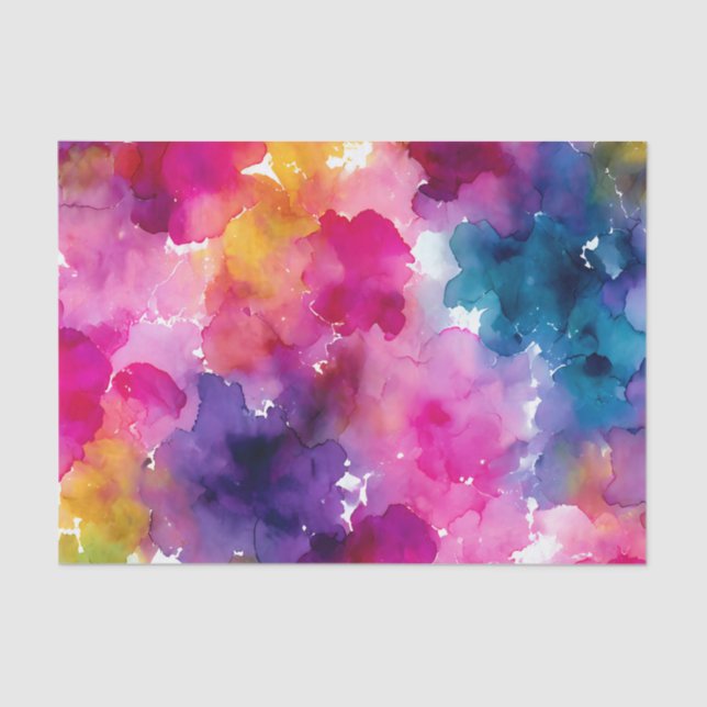 Fluid Color Transition: Chromatic Spill Ink Blot Seidenpapier (Vorderseite)