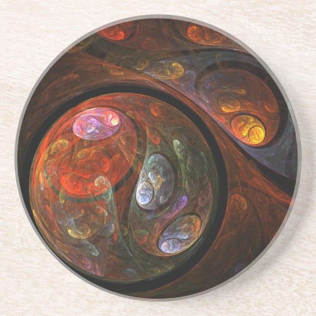 Fluid Connection Abstrakt Art Sandstone Untersetze Sandstein Untersetzer (Vorne)