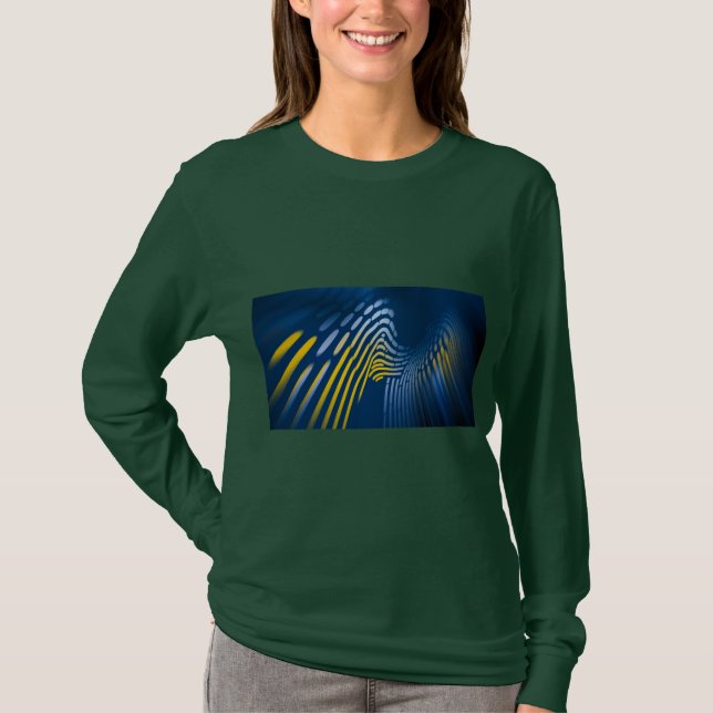 "Fluid Dynamics: Eine Symphonie von Licht und Bewe T-Shirt (Vorderseite)