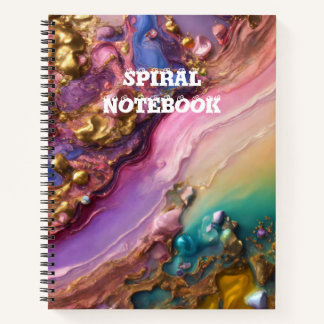 Fluid Gold Abstrakt Spiral Notebook - Notizbuch