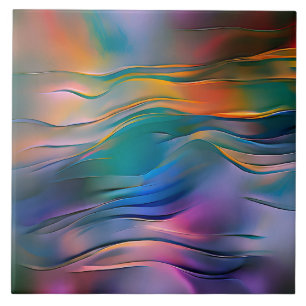 "Fluid Horizons" Zeitgenössische Abstrakte Kunst Fliese