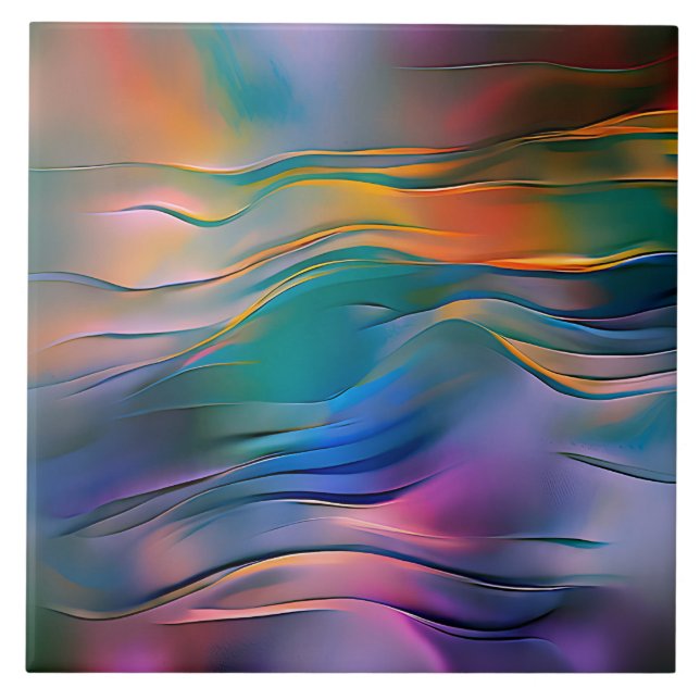 "Fluid Horizons" Zeitgenössische Abstrakte Kunst Fliese (Vorderseite)