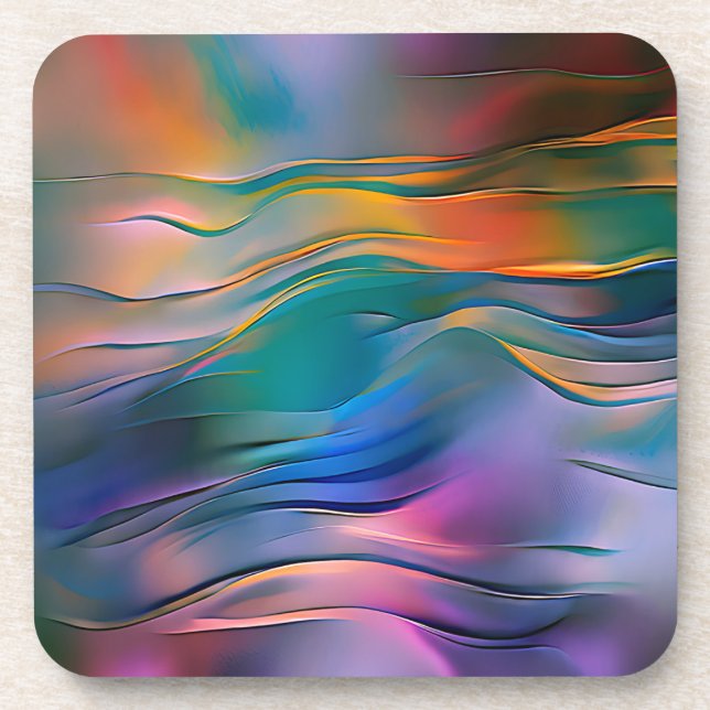 "Fluid Horizons" Zeitgenössische Abstrakte Kunst Getränkeuntersetzer (Vorderseite)