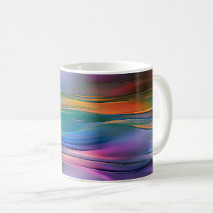 "Fluid Horizons" Zeitgenössische Abstrakte Kunst Kaffeetasse