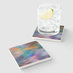 "Fluid Horizons" Zeitgenössische Abstrakte Kunst   Steinuntersetzer
