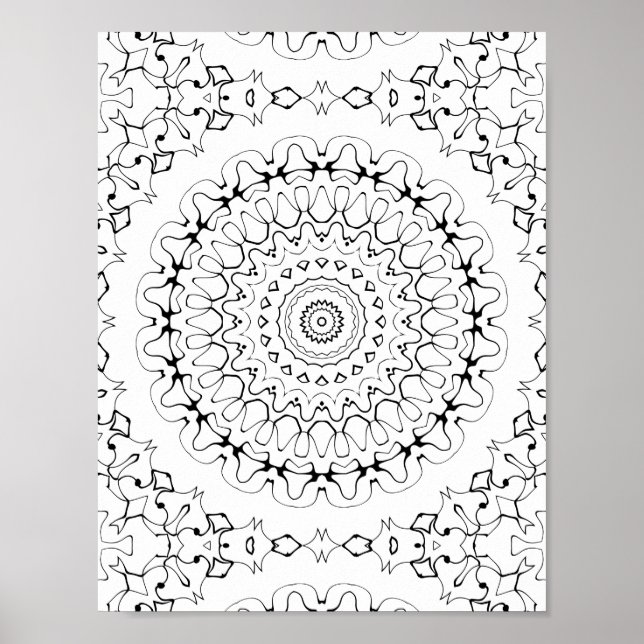 Fluid Ink Ripple Coloring Page Pattern Artwork Poster (Vorne)