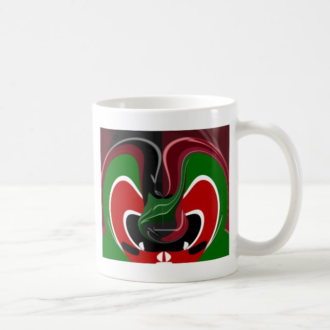 Fluid Kenya: Nationalflagge | Textur Abstract Art  Kaffeetasse (Rechts)