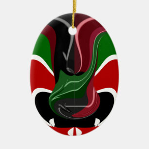 Fluid Kenya: Nationalflagge   Textur Abstract Art  Keramikornament