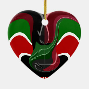 Fluid Kenya: Nationalflagge   Textur Abstract Art  Keramikornament
