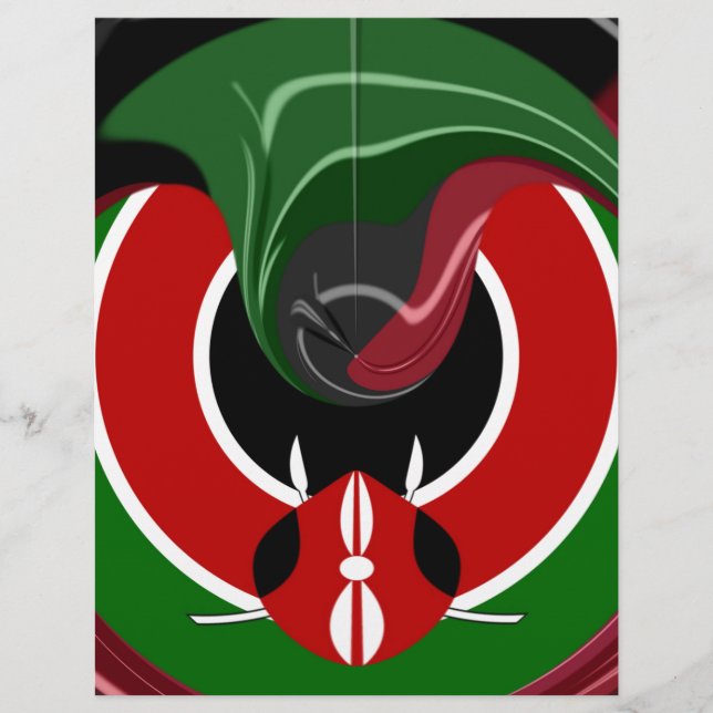 Fluid Kenyan Flag: Ein modernes Design (Vorderseite)