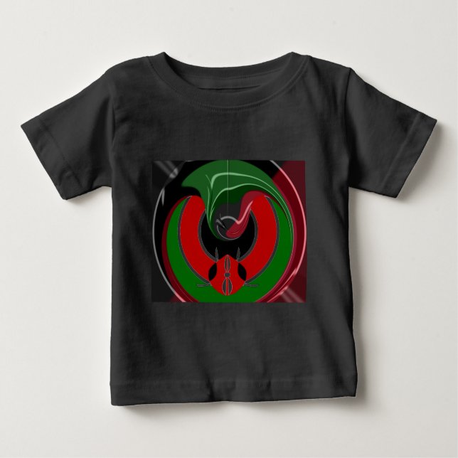 Fluid Kenyan Flag: Ein modernes Design Baby T-shirt (Vorderseite)