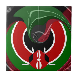 Fluid Kenyan Flag: Ein modernes Design Fliese