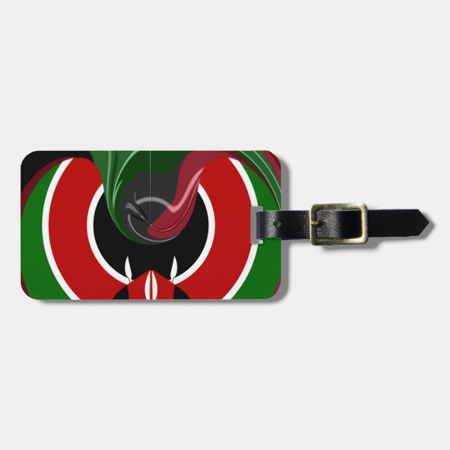 Fluid Kenyan Flag: Ein modernes Design Gepäckanhänger (Vorderseite horizontal)