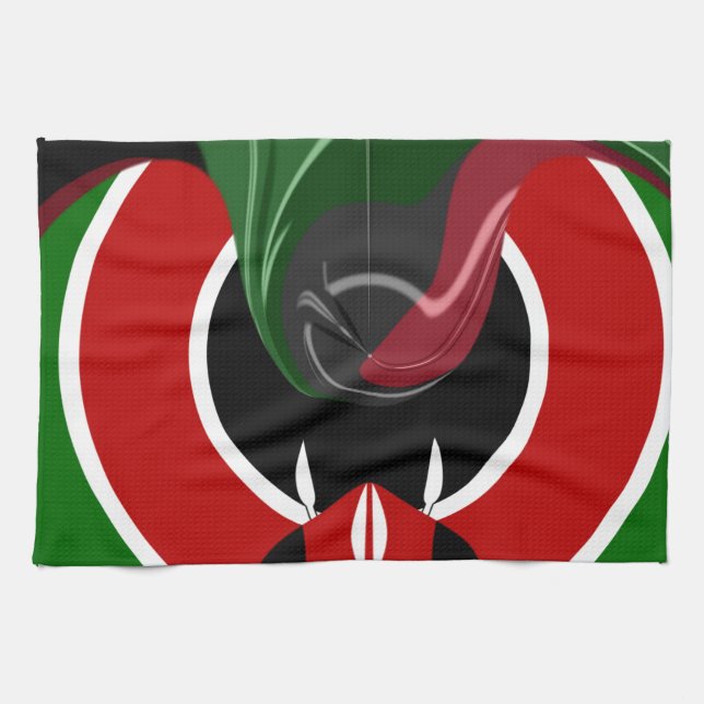 Fluid Kenyan Flag: Ein modernes Design Geschirrtuch (Horizontal)